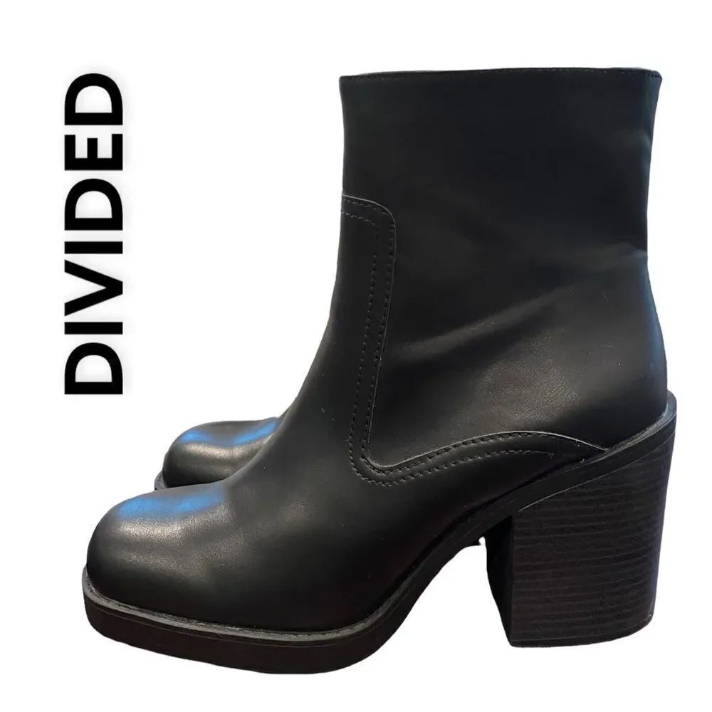 Divided H&M Black Heeled Women's Ankle Boots Booties 40 8.5
